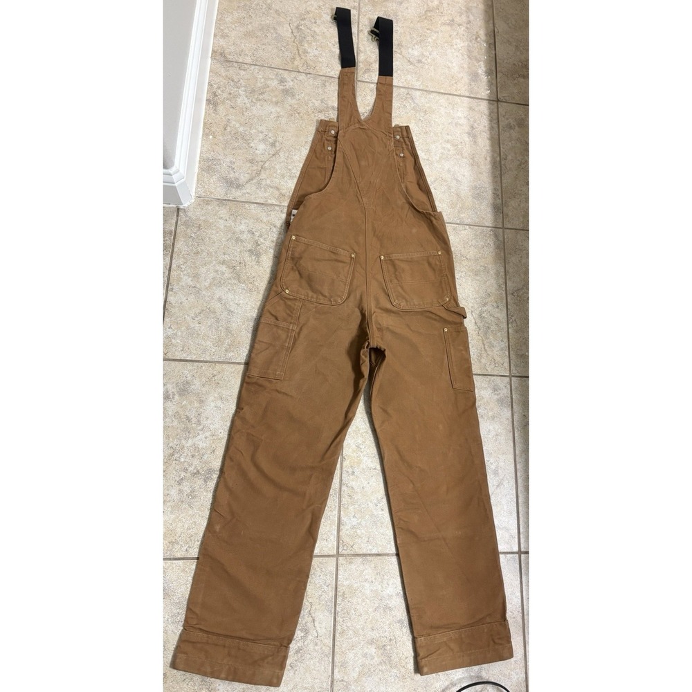 Carthartt R01 Duck Bib Overalls 30x34 Brown Heavy Workwear